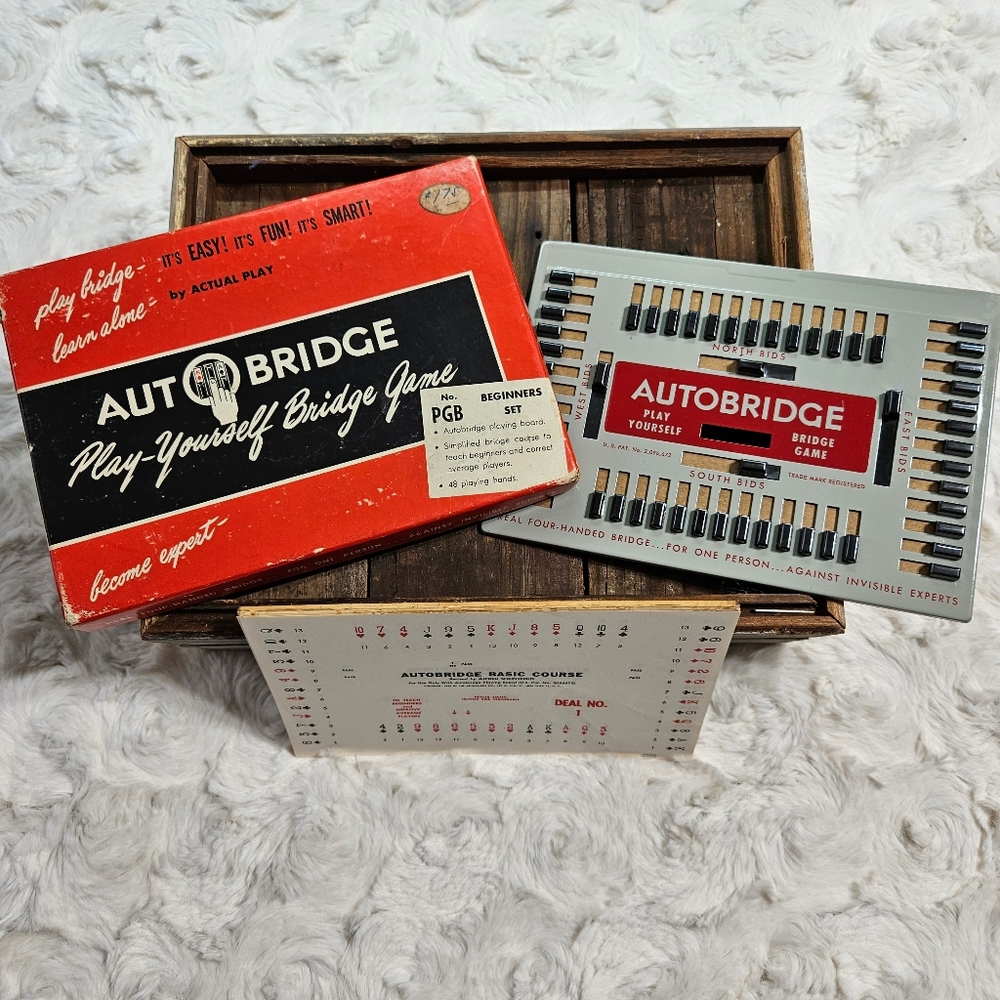 Vintage Autobridge PGB Beginners Set Play Yourself Bridge Game ~ 1959